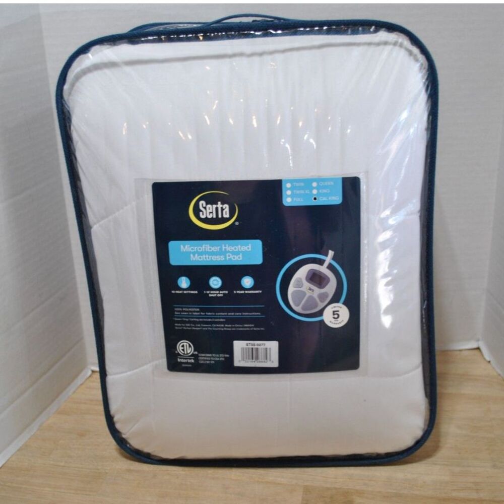 Serta Microfiber Heated Mattress Pad California King New